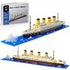 Seyaom Lot de 1860 mini blocs de construction Titanic pour enfants et adultes