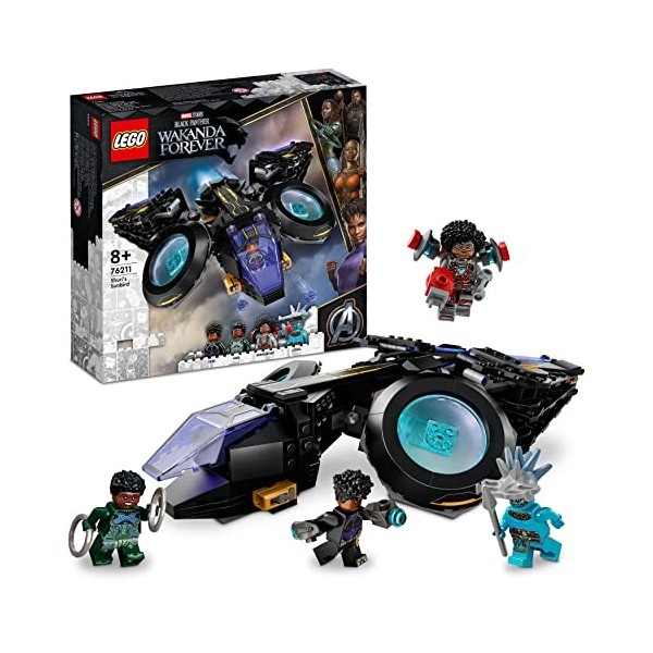 LEGO 76211 Marvel Le Sunbird de Shuri: Jouet de Vaisseau Spatial Black Panther, Wakanda Forever Figurine, Super-Héros Avenger