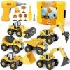 6 en 1 Démonter et Assembler Camion DIY Construction Véhicules Kit avec Jeu Perceuse Électrique pour Enfant Jeu éducatif de G