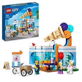 LEGO 60363 City La Boutique du Glacier, Jouet pour Enfants Dès 6 Ans avec Vélo Cargo et 3 Minifigurines, Cadeau danniversair