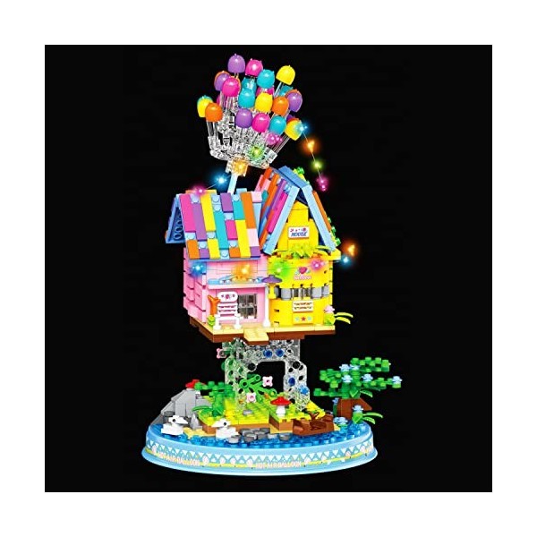 RuiDaXiang Kit Briques de Construction de Maison en Ballon pour Enfants avec lumières,Jouets créatifs de modèle de Bloc de Co