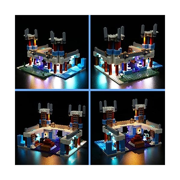 Kit déclairage LED pour Lego 21186 Minecraft Le Château de Glace Modèles Non Inclus , LED Lumière pour Lego 21186 Minecraft