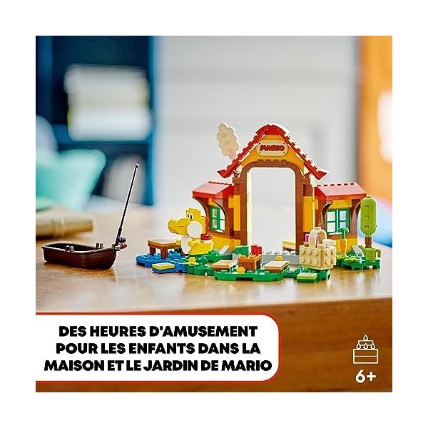 LEGO 71422 Super Mario Ensemble d’Extension Pique-Nique chez Mario, Jouet à Construire avec Figurine de Yoshi, à Combiner ave