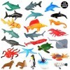 OOTSR Animaux Marins, Pack 24 Ensemble Jouet Animaux en Plastique Cynil Min Assortis, Jouets Réalistes Vie sous La Mer Figuri