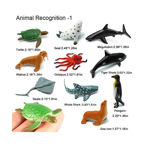 OOTSR Animaux Marins, Pack 24 Ensemble Jouet Animaux en Plastique Cynil Min Assortis, Jouets Réalistes Vie sous La Mer Figuri