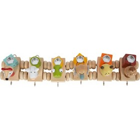 Small Foot Train danniversaire avec Animaux, 6 Wagons en Bois pour Bougies, Joliment décoré, 12347 Toys, Multicolore