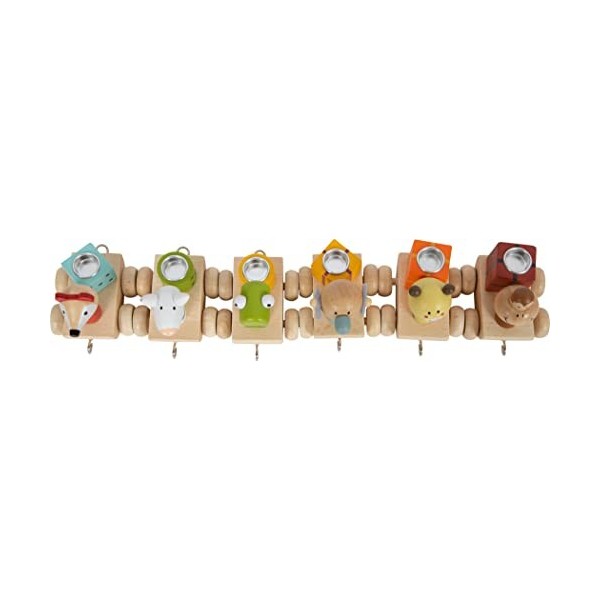Small Foot Train danniversaire avec Animaux, 6 Wagons en Bois pour Bougies, Joliment décoré, 12347 Toys, Multicolore