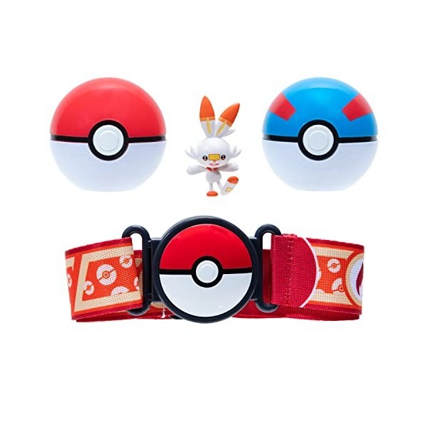 Pokemon – Clip N Go Poke Ball Ceinture Poké Ball, Great Ball et Scorbunny W12