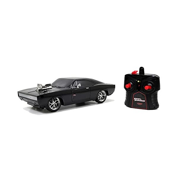 Jada - Fast & Furious - Voiture Radio Commandée - Dodge Charger - Echelle 1/16ème - Fonction Turbo - 253206004 Noir