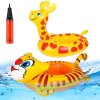 Herefun Bébé Bouée Gonflable Piscine, 2PCS Bouee Bebe, Anneaux Natation Gonflable Animal, Enfant Bague Natation Flottante, Si