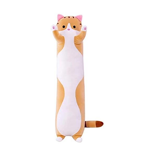 PEDEIECL Mignon Peluche Chat poupée en Peluche Oreiller poupée Jouets Chat Doux Animaux en Peluche Long Oreiller Jouets Chato