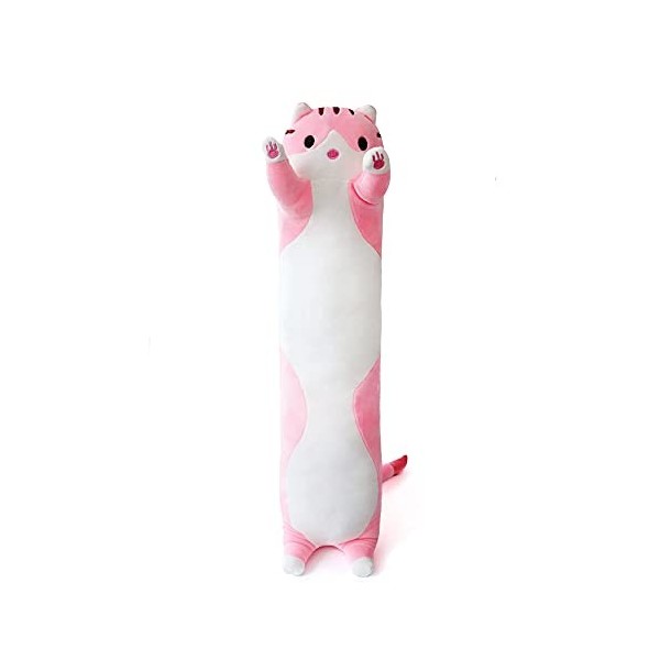 PEDEIECL Mignon Peluche Chat poupée en Peluche Oreiller poupée Jouets Chat Doux Animaux en Peluche Long Oreiller Jouets Chato