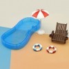 GuoQiao Ensemble de maison de poupée miniature pour enfants - Décoration de maison de poupée avec piscine et chaise de plage 