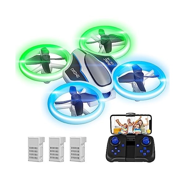 Drone Pour Enfants Avec Double Caméra Hd Et 3 Batteries, Évitement