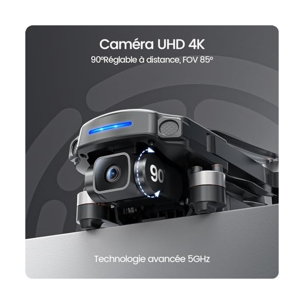 Drone avec caméra 4K HD GPS adulte débutant 5GHz transmission