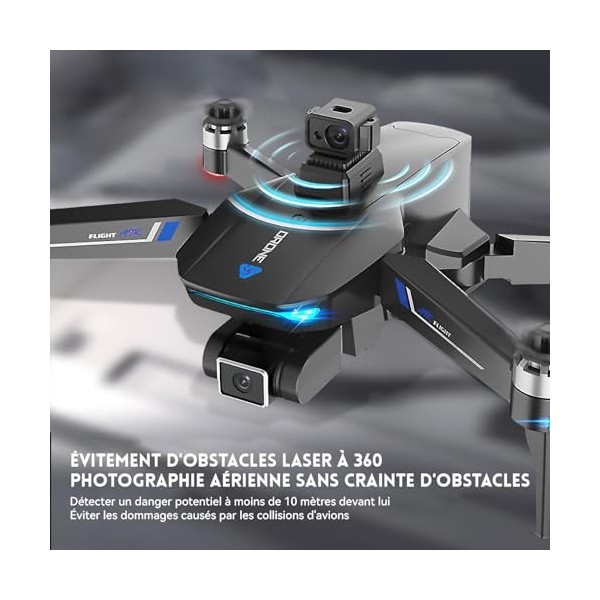HYTOBP S189 MAX Drone avec Caméra 8K GPS professionnel Quadricoptère FPV WiFi 5G Transmission Moteur sans balais avec Deux Ca