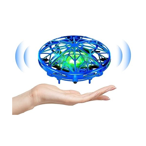 Kiztoys UFO Mini Drone Enfant, Flying Ball Boule Volante Hand Spinner Spin  Drone Jeux Exterieur avec Lumières LED, Cadeau Jou