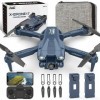 X17p Drone avec 1080P Caméra HD 2 Caméras, Mini Drones Aux Débutants Lentille réglable électriquement à 135° RC FPV WiFi Quad