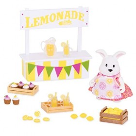 Lil Woodzeez WZ6718Z Play Lil Woodzeez – Support Limonade 25 pièces avec Personnage Animal, Nourriture et Boissons – Figuri