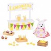 Lil Woodzeez WZ6718Z Play Lil Woodzeez – Support Limonade 25 pièces avec Personnage Animal, Nourriture et Boissons – Figuri