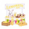 Lil Woodzeez WZ6718Z Play Lil Woodzeez – Support Limonade 25 pièces avec Personnage Animal, Nourriture et Boissons – Figuri