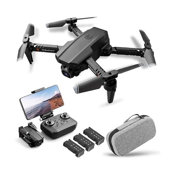 Drone avec caméra 4K, drone double caméra suivi de vol, capteur de gravité, geste, photo, maintien daltitude, mode ’headless