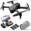 Drone avec caméra 4K, drone double caméra suivi de vol, capteur de gravité, geste, photo, maintien daltitude, mode ’headless