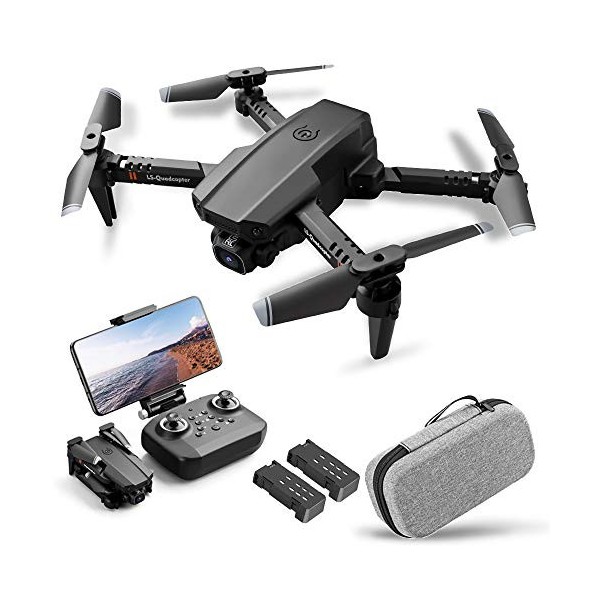 Drone avec caméra 4K, drone double caméra suivi de vol, capteur de gravité, geste, photo, maintien daltitude, mode ’headless