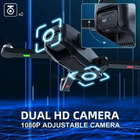 TEEROK T18 Drone Moteur Sans Balais avec Caméra pour Adultes,5GHz WIFI 1080P HD Caméra Drone FPV, Résistance Vent Classe 4 & 