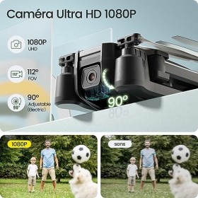 Holy Stone Drone HS440 avec caméra 1080P pour enfants, quadricoptère RC pliable avec 2 batteries 40 minutes Temps de vol long