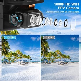 NL30° Mini Drone avec Caméra 1080P HD, Drone Pliable à Quatre Axes avec Maintien de laltitude, 3D Flip, Contrôle Gestuel, 2 