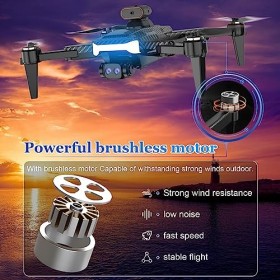 OBEST Drone Avec Camera 1080P Moteur Brushless,Drones Radiocommandés Avec 4 Caméras HD,Évitement d’Obstacles Laser 360°,Camér