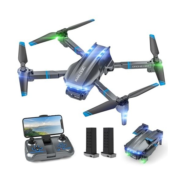 Pliable Aerial-Drone avec lumière bleue réglable Lens Quadcopters Jouets Cadeaux  pour enfants adultes