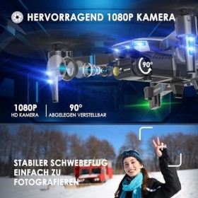 H24 Drone pour Enfant avec Caméra 1080P, Drone Quadricoptère Télécommandé avec Lumières LED pour Adulte, 2 Batteries Modulair