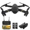 TEEROK E58 Pro Drone avec Caméra HD 1080P, WiFi FPV RC Drone Quadricoptère Pliable, Décollage et Atterrissage à Une Touche, A