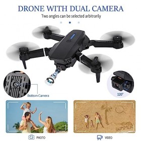 Weinsamkeit Drone avec Caméra, Drone RC Quadricoptère FPV WiFi Télécommandé, Mode sans Tête, Maintien dAltitude, 360° Flips,