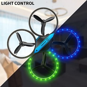 Mini Drone avec Caméra 720p, TEEROK T15s RC Drones for Kids avec Mode Sans tête, 3 Vitesses, 3D Flips, Quadcopter avec Lumièr