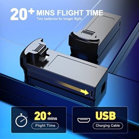 tech rc Drone avec Caméra 1080P HD, Mini Drone Pliable, Contrôle par APP, Mode sans Tête, Vole par Trajectoire, avec 2 Batter