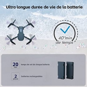 Drone de CHUBORY pour débutants 40+ minutes Temps de vol long du WiFI FPV, avec caméra pour adultes-enfants,grand-angle HD 10