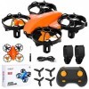 NMY Mini Drone Pour Enfants, QuadricoptèRe Rc Avec LumièRes Led, Drone De Combat, Protection DHéLice à 360°, Mode Sans TêTe,