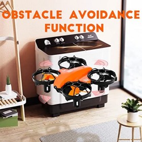 NMY Mini Drone Pour Enfants, QuadricoptèRe Rc Avec LumièRes Led, Drone De Combat, Protection DHéLice à 360°, Mode Sans TêTe,