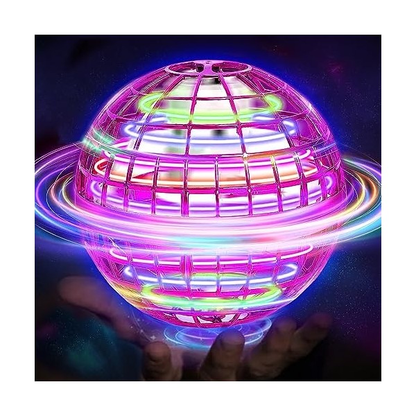 Boule Volante Lumineuse, Magique Balle Volante Flying Orbi Boomerang Ball Spinner, Ballon Volant Lumineux Drone Hoverball, Jo