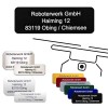 Roboterwerk Plaque dimmatriculation pour drone - E-ID et code QR associé, 31 x 19 mm, aluminium anodisé vert, marquage laser