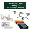 Roboterwerk Plaque dimmatriculation pour drone - E-ID et code QR associé, 31 x 19 mm, aluminium anodisé vert, marquage laser