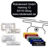 Roboterwerk Plaque dimmatriculation pour drone - E-ID et code QR associé, 31 x 19 mm, aluminium anodisé vert, marquage laser