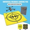 Hensych Tapis datterrissage en PU pour drone 43 x 43 cm Pliage rapide avec sac de rangement Design bicolore universel pour A