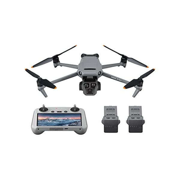 Bundle DJI Mavic 3 Pro Fly More avec DJI RC radiocommande avec écran , Drone phare à trois caméras avec caméra Hasselblad CM