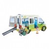 Playmobil City Life 71329 Bus Scolaire, avec Trois Personnages, Porte coulissante, Rampe Pliable pour Le Fauteuil Roulant et 