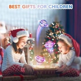 Tomzon Hoverball, Balle Volante, Magic Spinner Mini Drone avec lumière LED, Rotation 360°, 15 Minutes, Recharge USB, vol cent