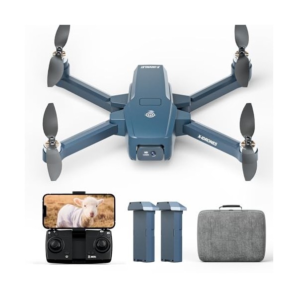 Drone avec caméra 4K HD GPS drone, Quadcopter RC avec Moteurs Brush